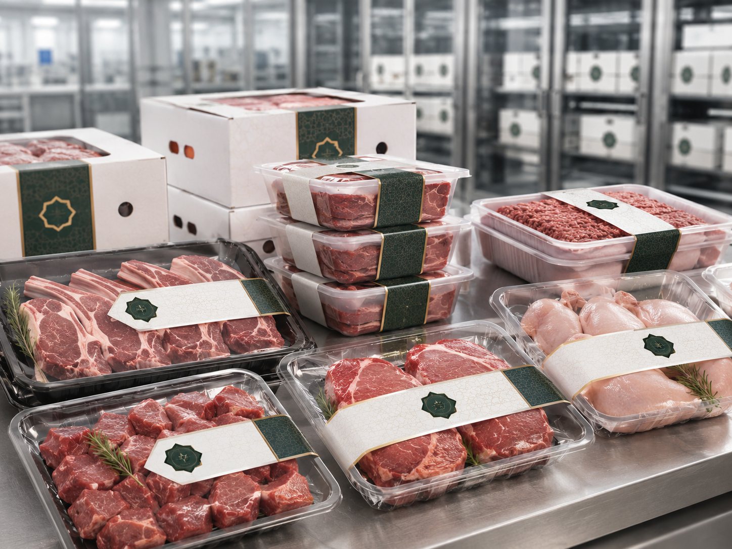 Packaged halal meat